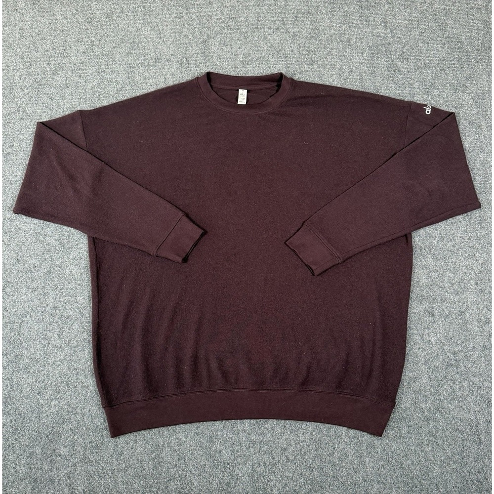 Alo Yoga Crew Neck Sweatshirt Mens Medium Plum Purple Boxy‎ Oversized